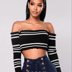 Fashionnova striped crop top